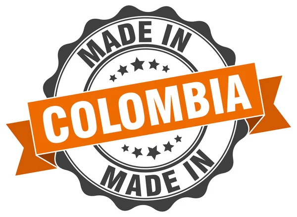 Hecho en Colombia sello redondo — Vector de stock