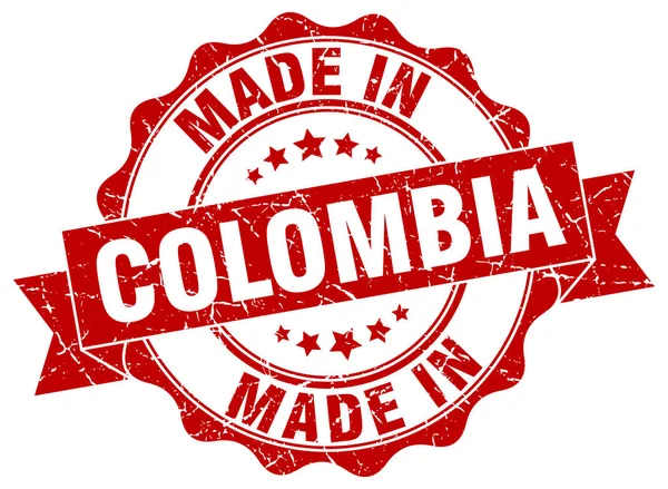 Made in Colombia round seal — Stock Vector