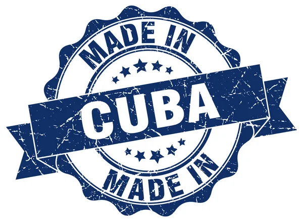 Feita em Cuba selo redondo — Vetor de Stock