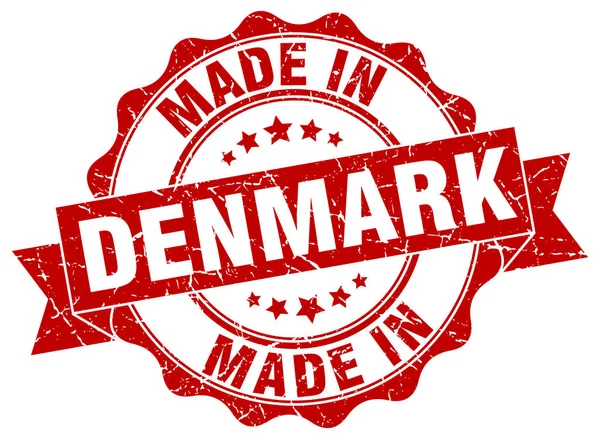 Gemaakt in Denemarken ronde zegel — Stockvector
