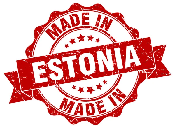 Hecho en Estonia sello redondo — Vector de stock