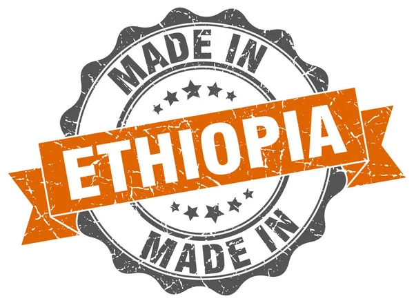 Hecho en Etiopía sello redondo — Archivo Imágenes Vectoriales