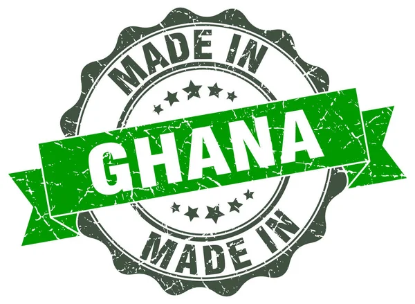 Gemaakt in Ghana ronde zegel — Stockvector