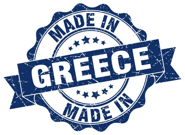 Gemaakt in Griekenland ronde zegel — Stockvector