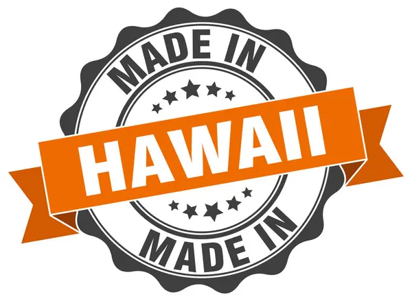 Hecho en Hawaii sello redondo — Vector de stock