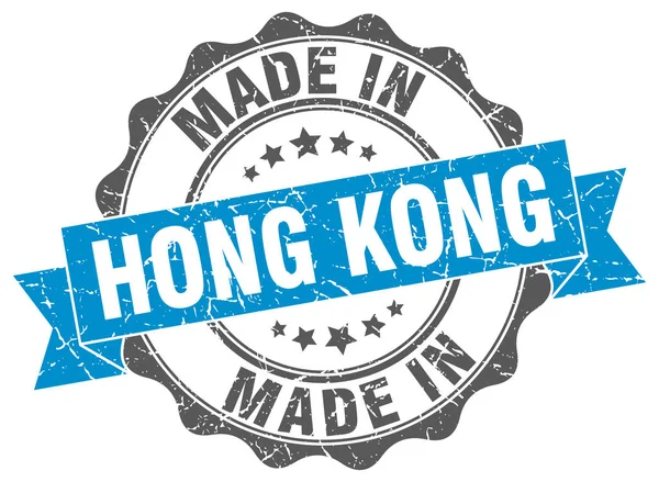 Hecho en Hong Kong sello redondo — Archivo Imágenes Vectoriales