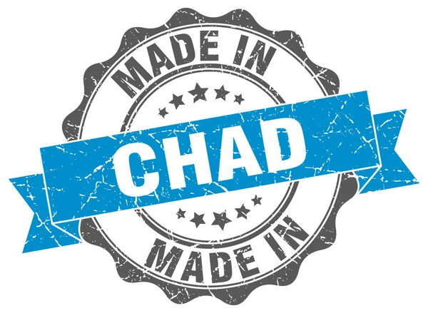 Gjort i Tchad runda tätningen — Stock vektor