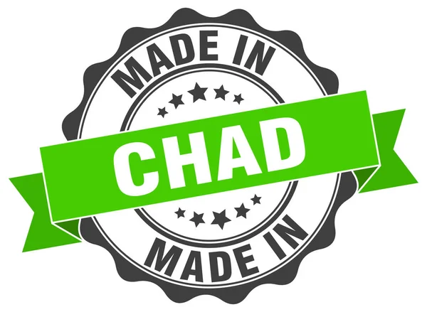 Hecho en Chad sello redondo — Vector de stock