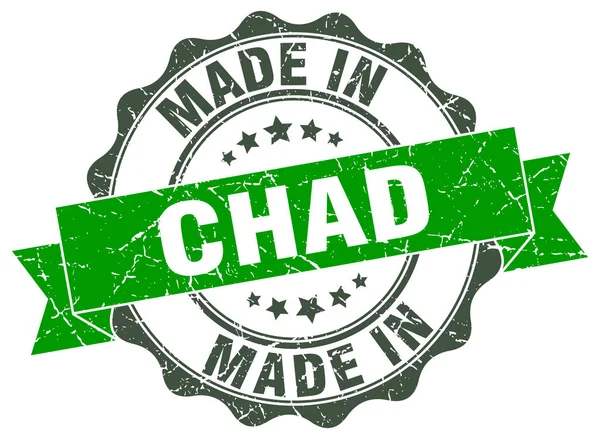 Hecho en Chad sello redondo — Vector de stock