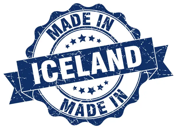Feita na Islândia selo redondo — Vetor de Stock