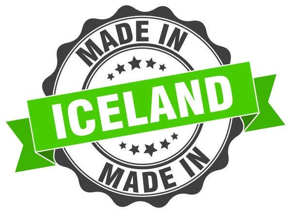 Made in Islanda sigillo rotondo — Vettoriale Stock