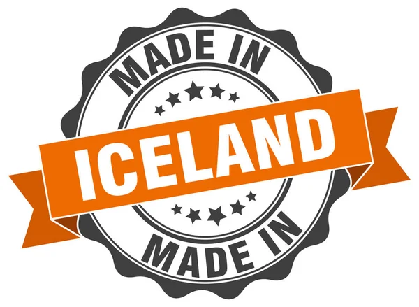 Made in Iceland round seal — Stock Vector