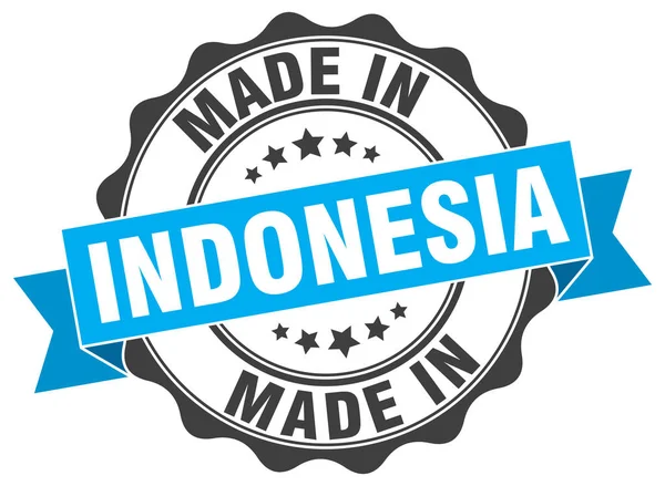 Φτιαγμένο στην Ινδονησία στρογγυλή σφραγίδα — Διανυσματικό Αρχείο