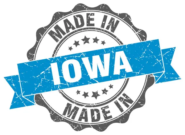 Yapılan Iowa yuvarlak mühür — Stok Vektör