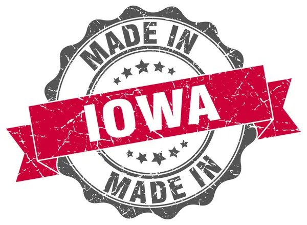 Fatto in Iowa sigillo rotondo — Vettoriale Stock