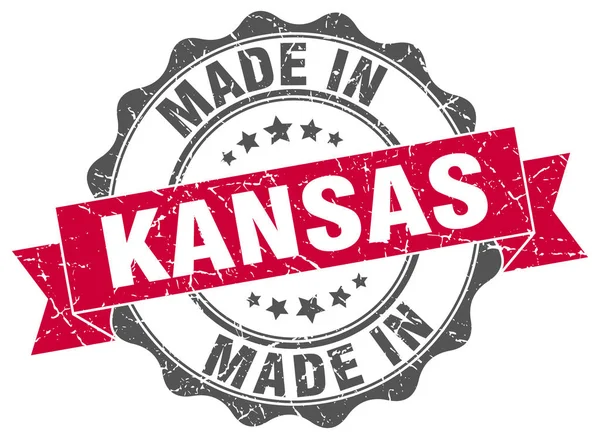 Feita em Kansas selo redondo — Vetor de Stock
