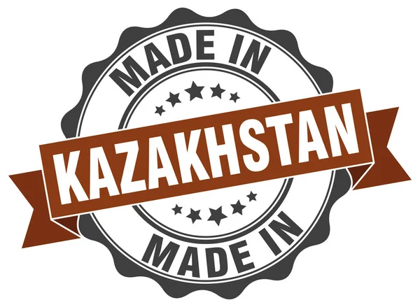 Hecho en Kazajstán sello redondo — Archivo Imágenes Vectoriales