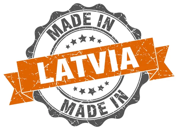 Tillverkad i Lettland runda tätningen — Stock vektor
