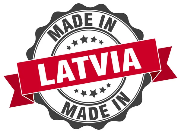 Wykonane na Łotwie okrągłe uszczelnienie — Wektor stockowy