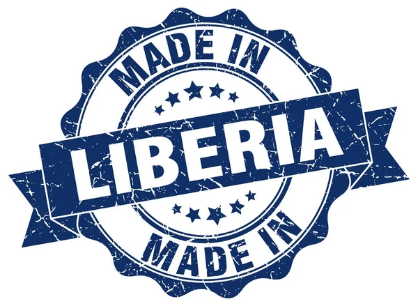 Gjort i Liberia runda tätningen — Stock vektor