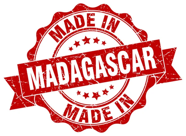 Gjort i Madagaskar runda tätningen — Stock vektor