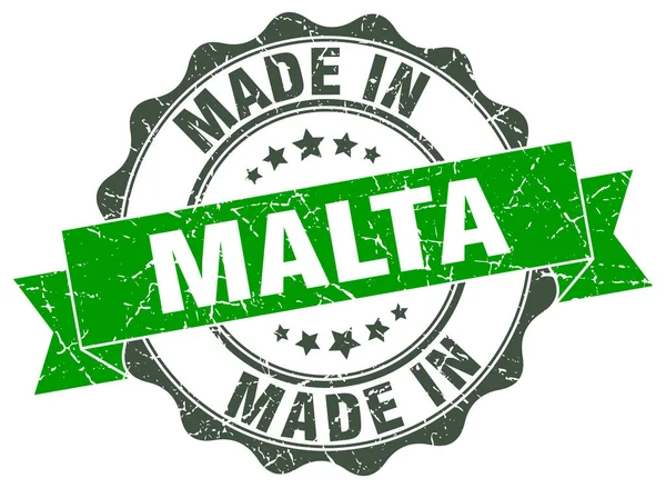 Wykonane na Malcie okrągłe uszczelnienie — Wektor stockowy