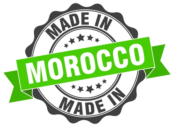 Hecho en Marruecos sello redondo — Vector de stock