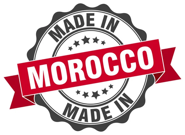 Hecho en Marruecos sello redondo — Vector de stock