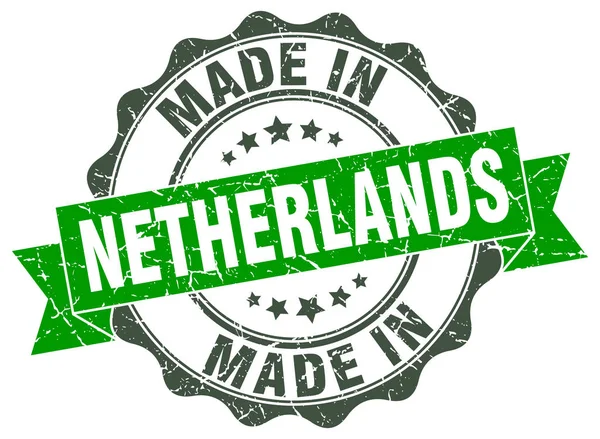 Hecho en Holanda sello redondo — Vector de stock