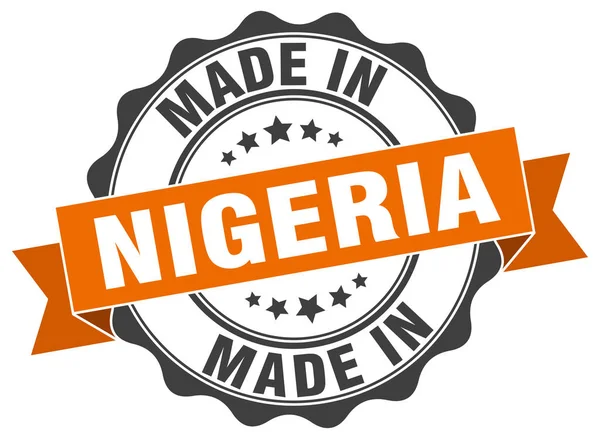 Gemaakt in Nigeria ronde zegel — Stockvector
