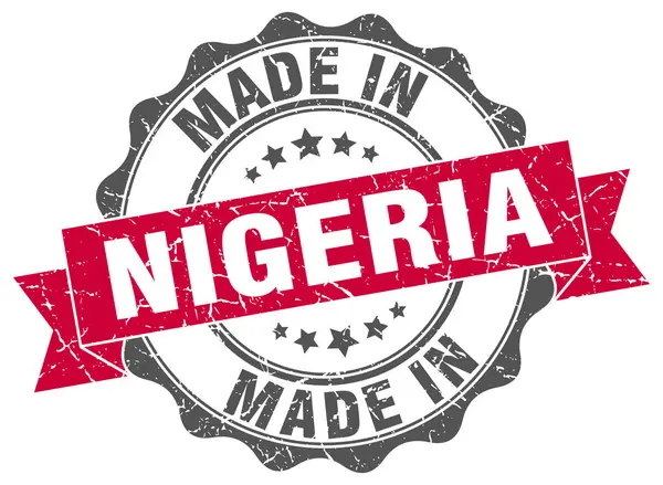 Gemaakt in Nigeria ronde zegel — Stockvector