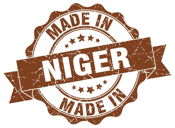 Feito em Níger selo redondo — Vetor de Stock