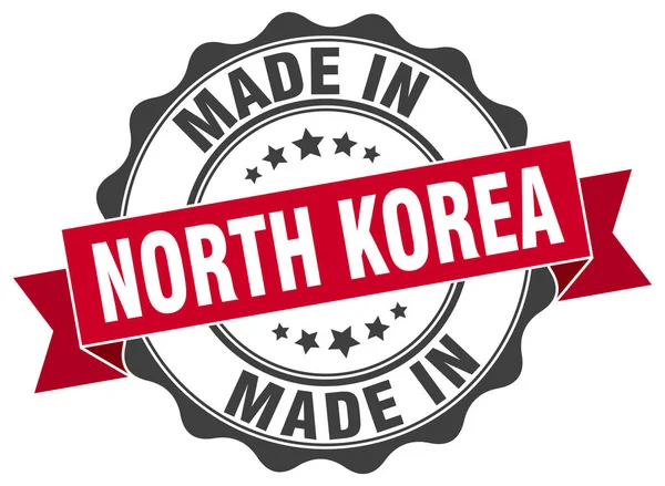 Gjorde i Nordkorea runda tätningen — Stock vektor