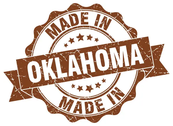 Gemaakt in Oklahoma ronde zegel — Stockvector