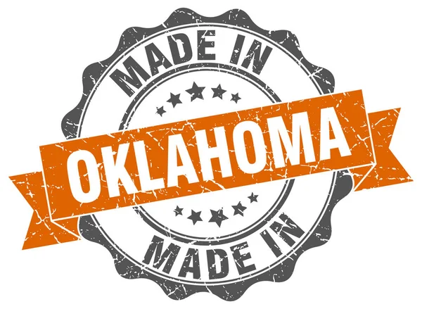 Gemaakt in Oklahoma ronde zegel — Stockvector