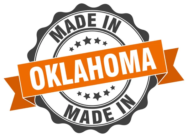 Hecho en Oklahoma sello redondo — Archivo Imágenes Vectoriales