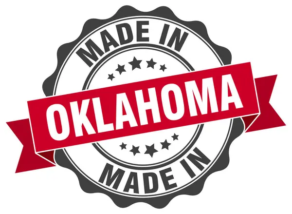 Hecho en Oklahoma sello redondo — Vector de stock