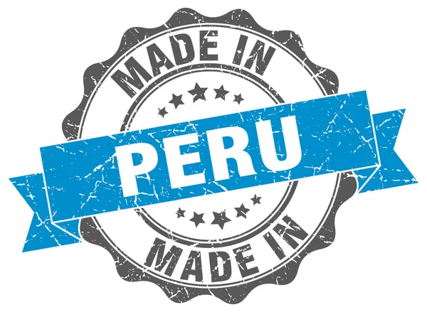 Hecho en Perú sello redondo — Archivo Imágenes Vectoriales