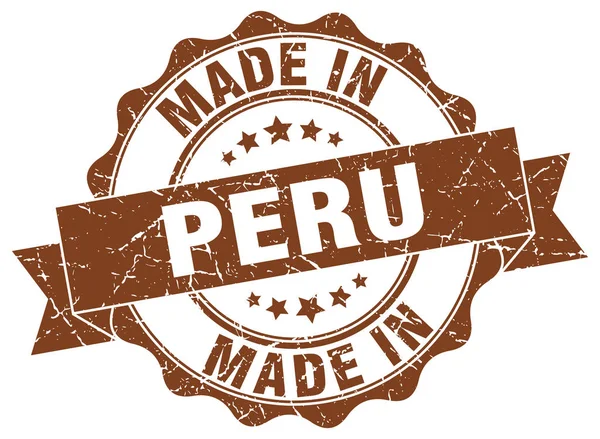 Gemaakt in Peru ronde zegel — Stockvector