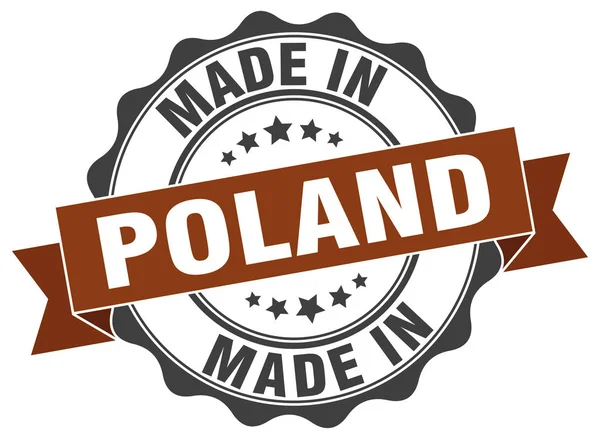 Polonya'da yapılan mühür yuvarlak — Stok Vektör