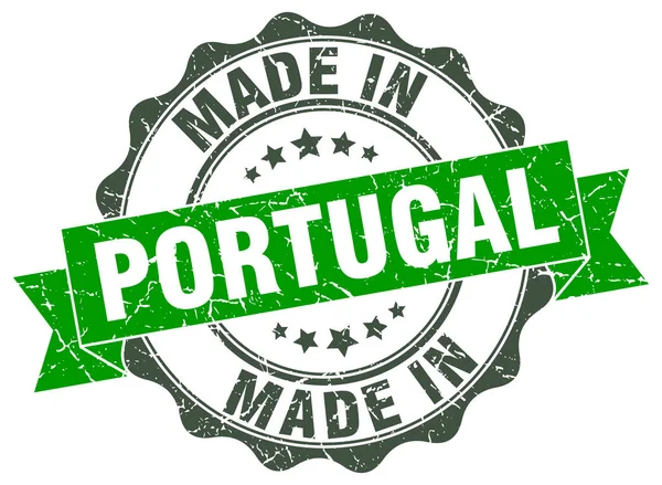 Hecho en Portugal sello redondo — Vector de stock