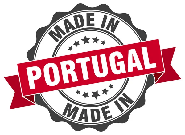 Hecho en Portugal sello redondo — Vector de stock