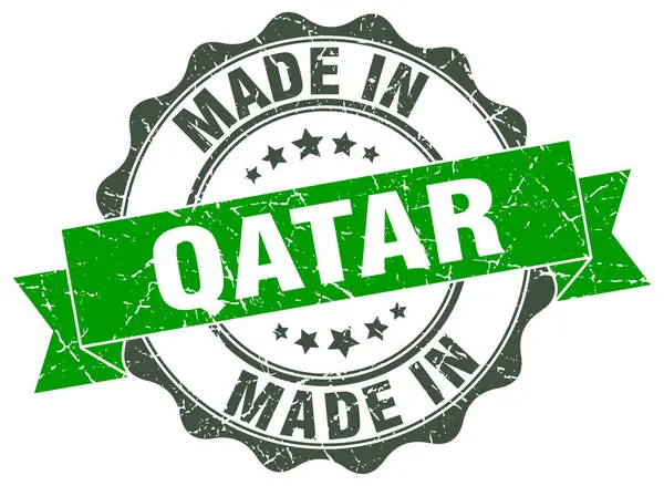 Gjort i Qatar runda tätningen — Stock vektor