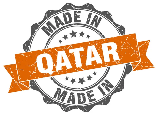 Made in Qatar round seal — Stock Vector