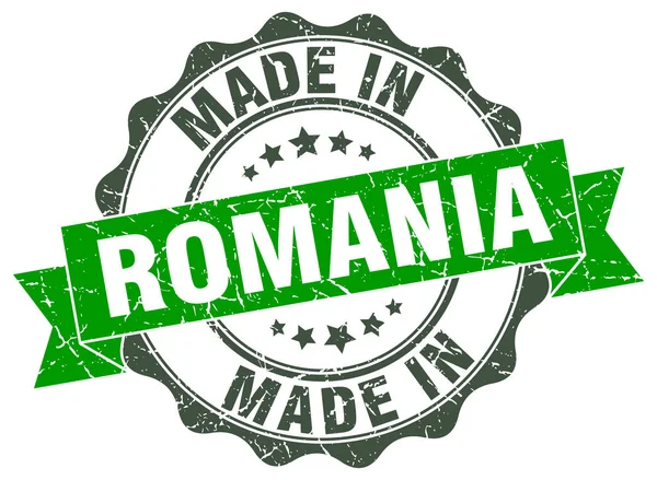 Hecho en Rumania sello redondo — Vector de stock