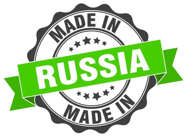 Feita na Rússia selo redondo — Vetor de Stock