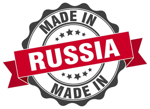 Feita na Rússia selo redondo — Vetor de Stock