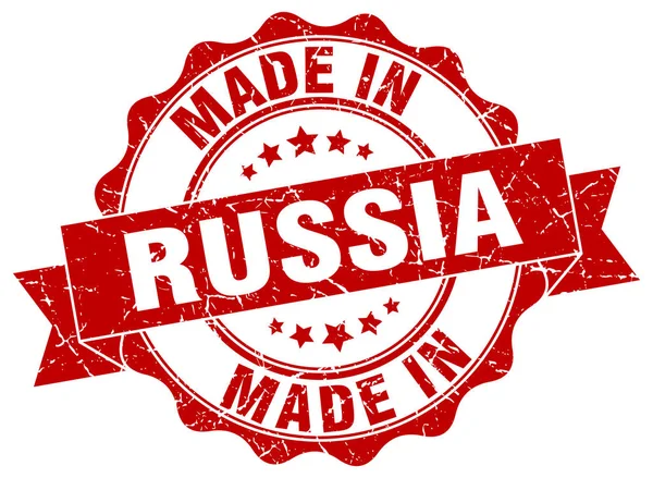 Gemaakt in Rusland ronde zegel — Stockvector