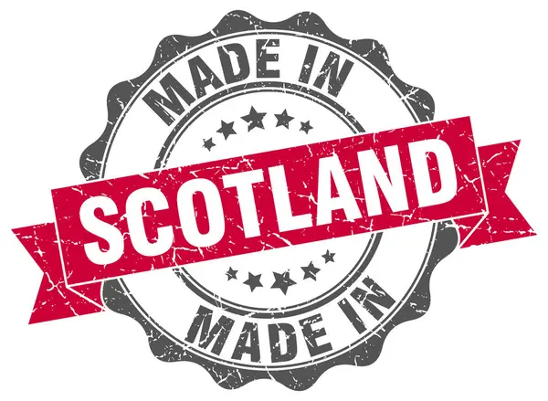 Hecho en Escocia sello redondo — Vector de stock