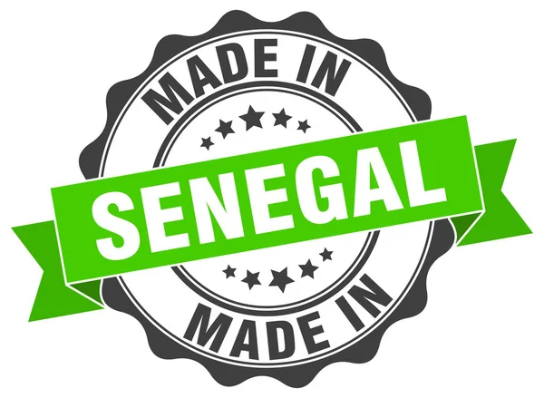 Hecho en Senegal sello redondo — Vector de stock